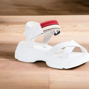 💙White Rubber Chucky Sandal w/ Canvas Strap/NIB